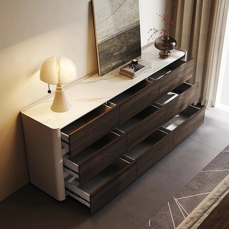 モダンデザインキャビネット - 多層板・セラミック・PUレザー仕上げ - スタイリッシュな収納ソリューション fhx-4572