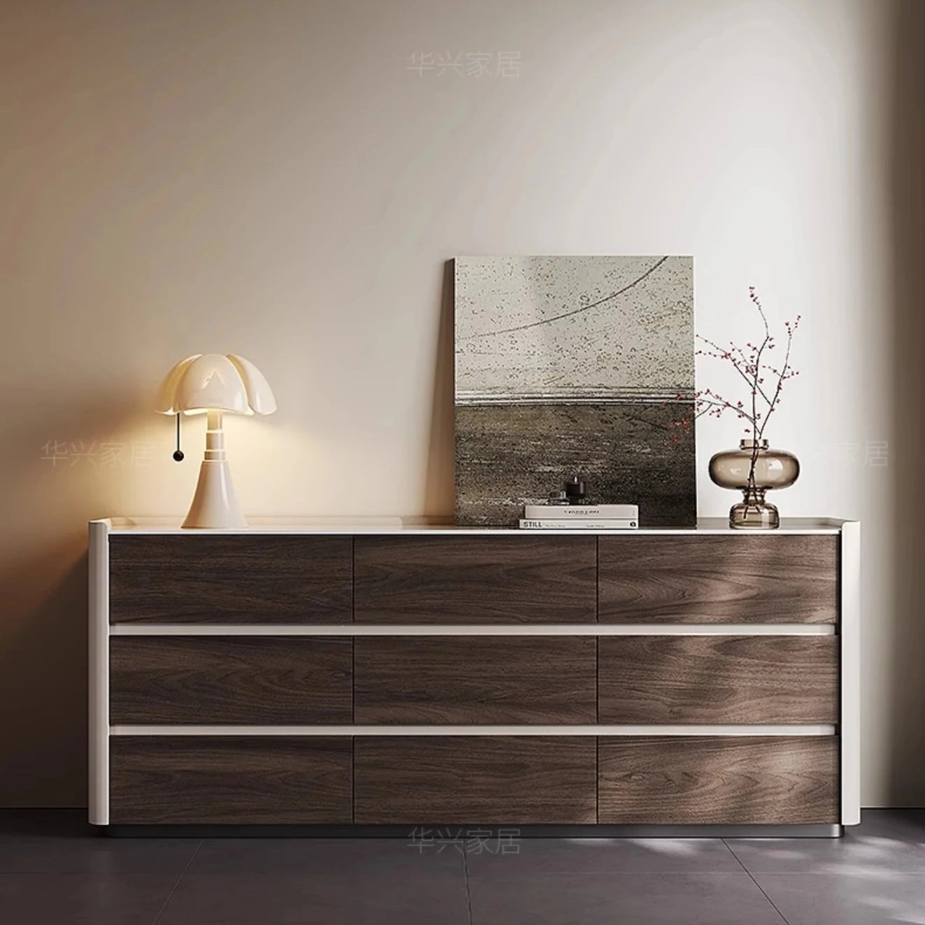 モダンデザインキャビネット - 多層板・セラミック・PUレザー仕上げ - スタイリッシュな収納ソリューション fhx-4572