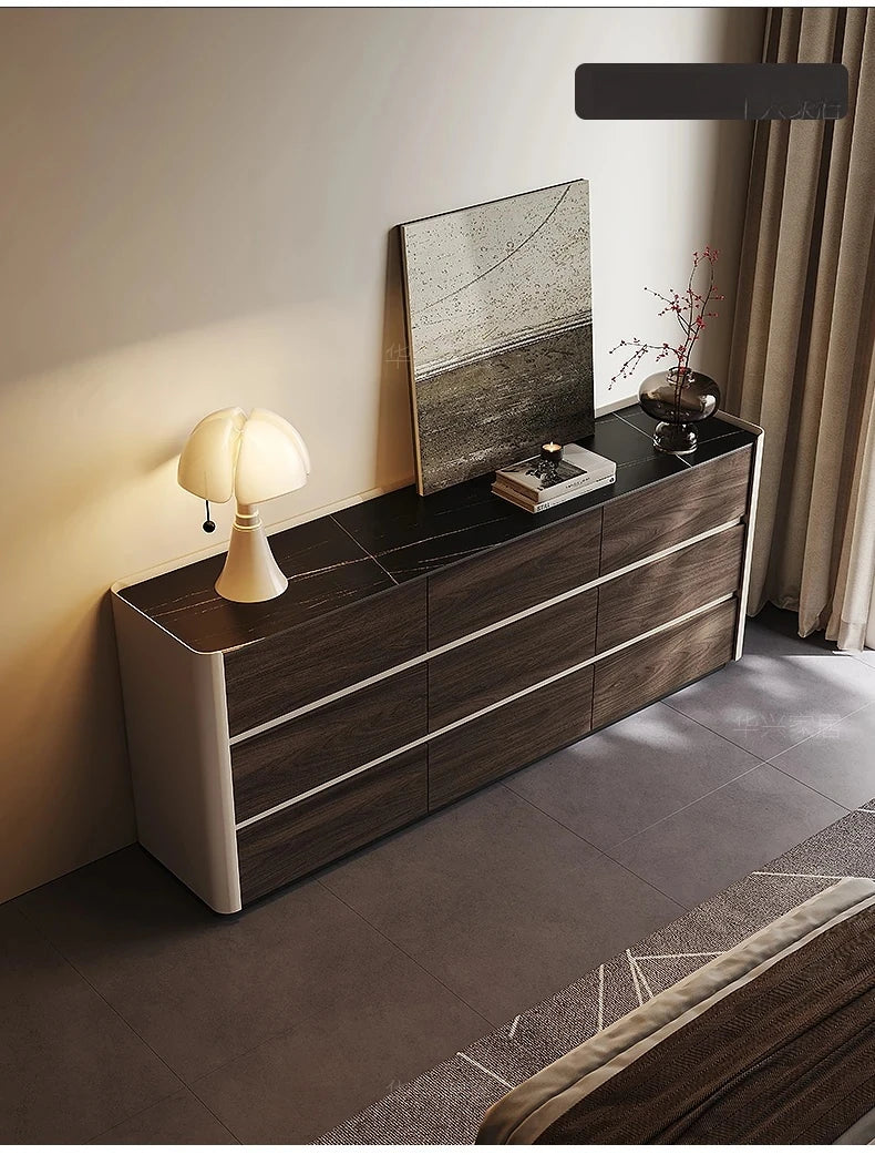 モダンデザインキャビネット - 多層板・セラミック・PUレザー仕上げ - スタイリッシュな収納ソリューション fhx-4572