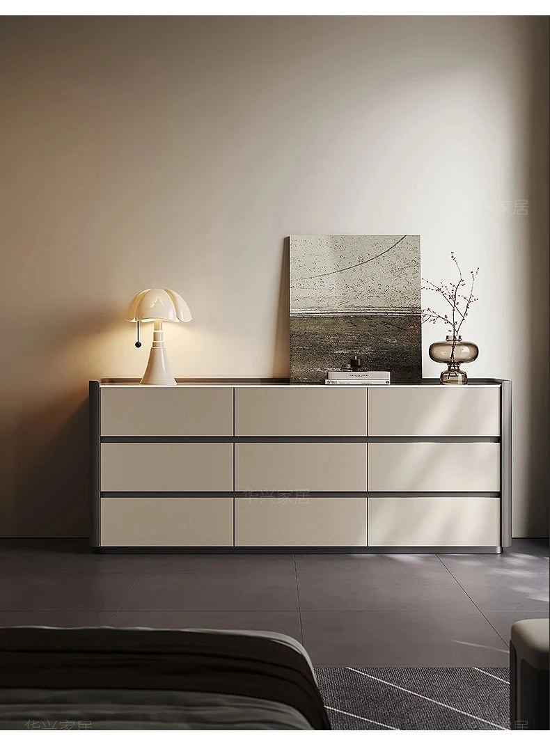 モダンデザインキャビネット - 多層板・セラミック・PUレザー仕上げ - スタイリッシュな収納ソリューション fhx-4572