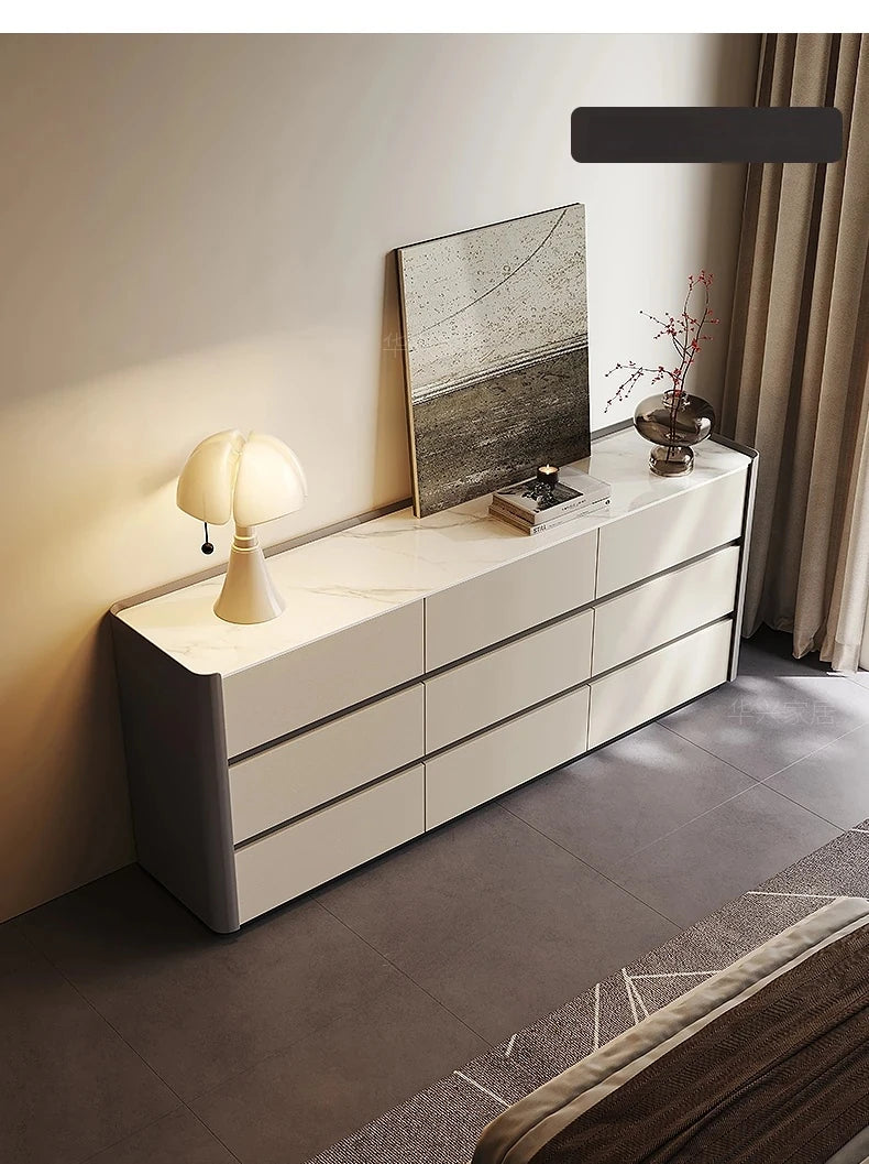 モダンデザインキャビネット - 多層板・セラミック・PUレザー仕上げ - スタイリッシュな収納ソリューション fhx-4572