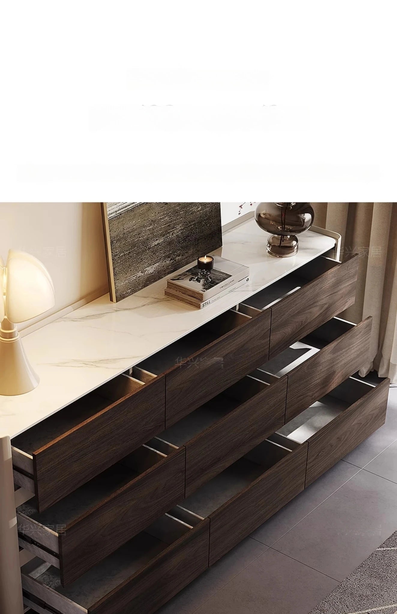 モダンデザインキャビネット - 多層板・セラミック・PUレザー仕上げ - スタイリッシュな収納ソリューション fhx-4572