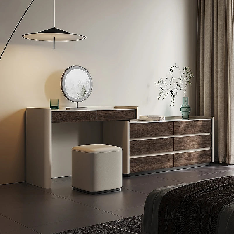 イタリアモダンデザインの化粧台ドレッサー 伸縮式スライド自由自在