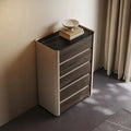 モダンデザイン多層板キャビネット｜セラミック＆PUレザー仕上げ｜収納力抜群のインテリア家具 fhx-4578