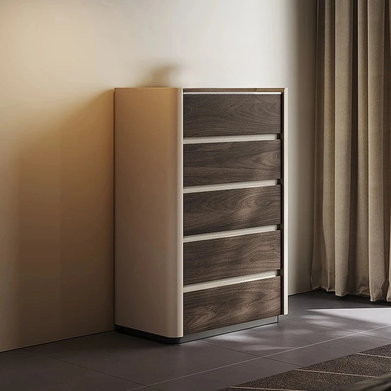 モダンデザイン多層板キャビネット｜セラミック＆PUレザー仕上げ｜収納力抜群のインテリア家具 fhx-4578