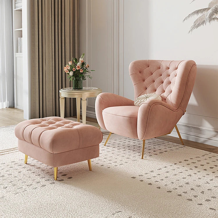 【おしゃれなピンクソファー】無垢材とステンレスの高品質仕上げ｜洗練されたデザインでリビングを華やかに fjfn-5289