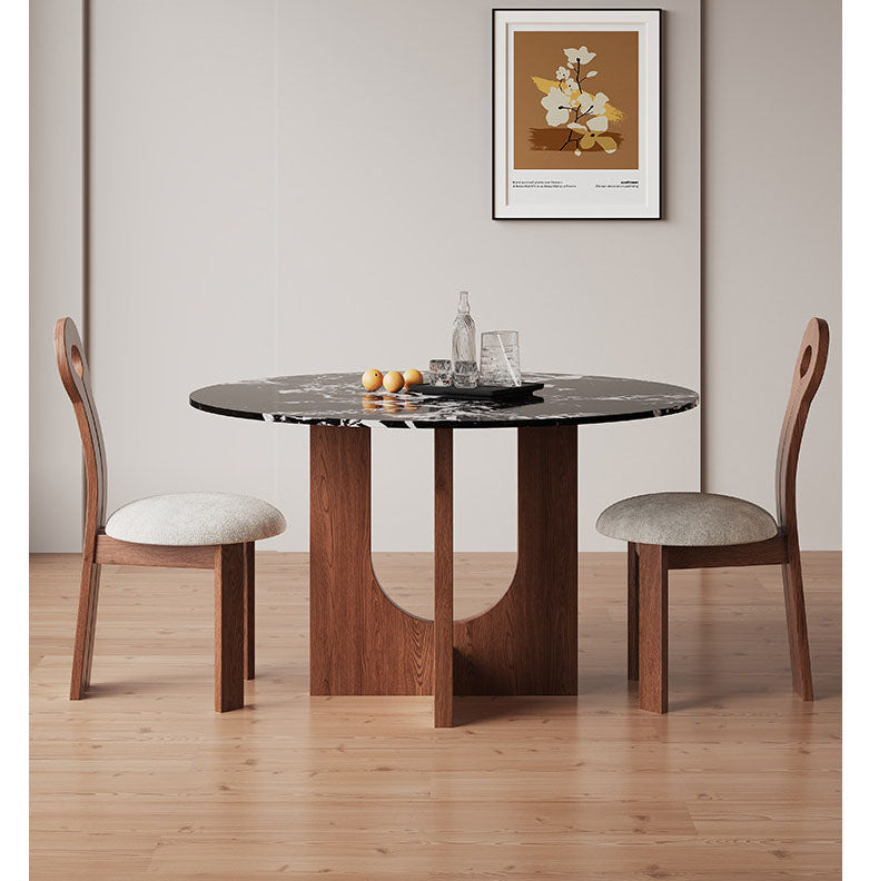 ダイニングテーブル大理石調セラミック天板　アッシュ材脚フレーム丸テーブル北欧デザインおしゃれなテーブルfjj-6440