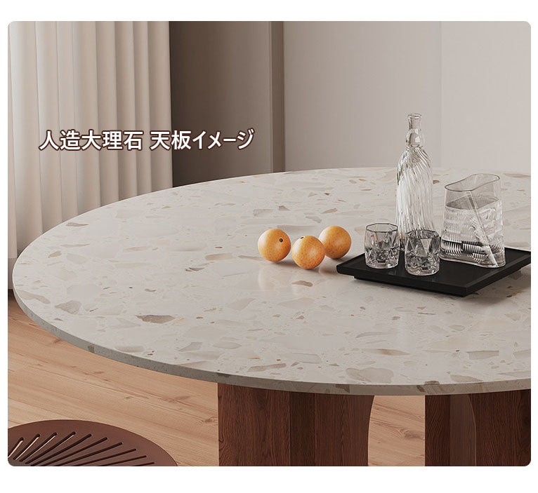 セラミック製ダイニングラウンド丸テーブル fjj-6441