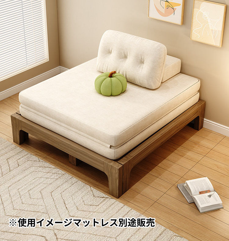 伸縮式すのこベッド 天然木材ベッドフレーム単品 fthjh-8612