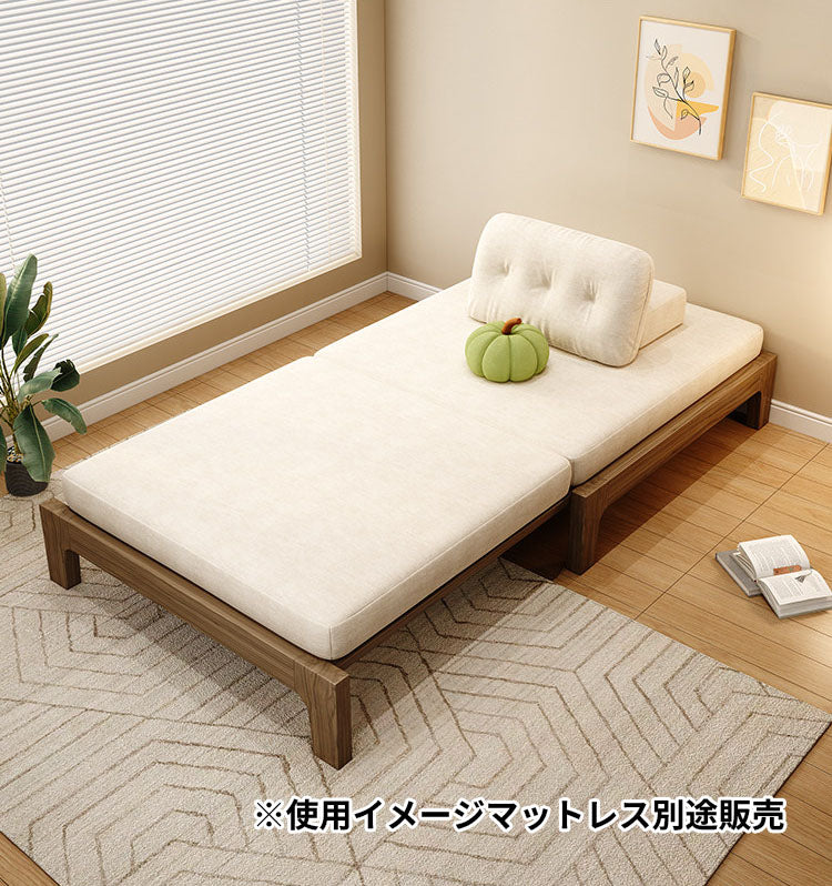伸縮式すのこベッド 天然木材ベッドフレーム単品 fthjh-8612