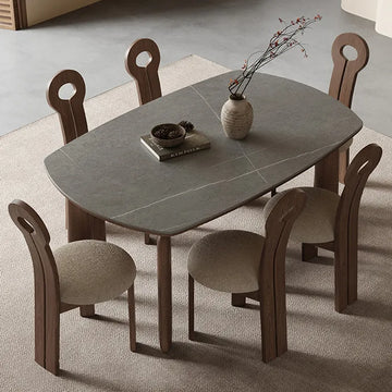 High-Quality Ash Wood × Ceramic Round Table Set fjx-2661