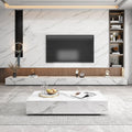 セラミックパイン製のスタイリッシュなテレビ台・コーヒーテーブルセット - モダンインテリアに最適 flsd-5184