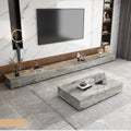 セラミックパイン製のスタイリッシュなテレビ台・コーヒーテーブルセット - モダンインテリアに最適 flsd-5184