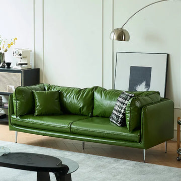 ソファー グリーン ライトブラウン 無垢材 シリコンフィル 合皮 fmdgz-3728