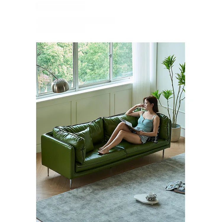 ソファー グリーン ライトブラウン 無垢材 シリコンフィル 合皮 fmdgz-3728