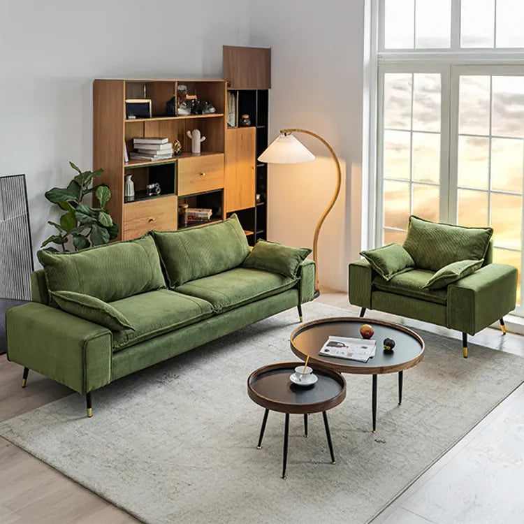 ソファー グリーン ベージュ 無垢材 コーデュロイ fmdgz-3749