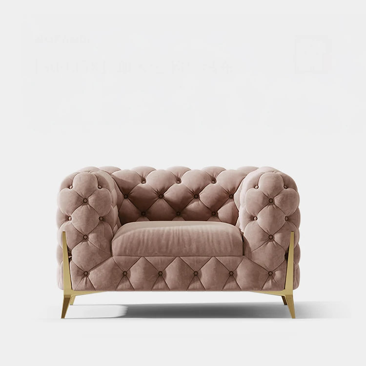 おしゃれなパインステンレス製ソファー｜ラグジュアリーな深い青色・リビングルームに最適なデザイン fmfd-5060