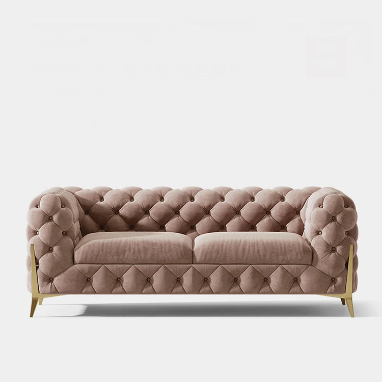 おしゃれなパインステンレス製ソファー｜ラグジュアリーな深い青色・リビングルームに最適なデザイン fmfd-5060