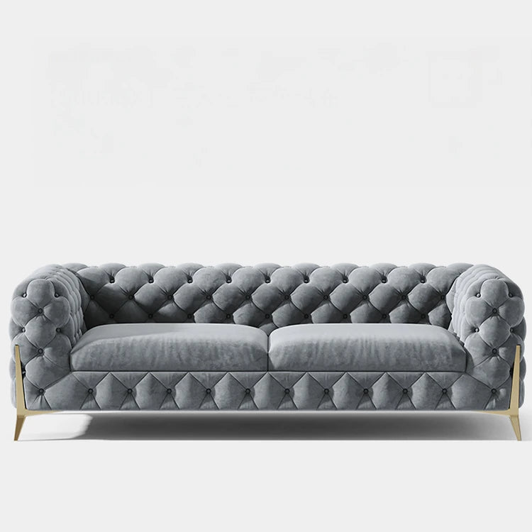 おしゃれなパインステンレス製ソファー｜ラグジュアリーな深い青色・リビングルームに最適なデザイン fmfd-5060