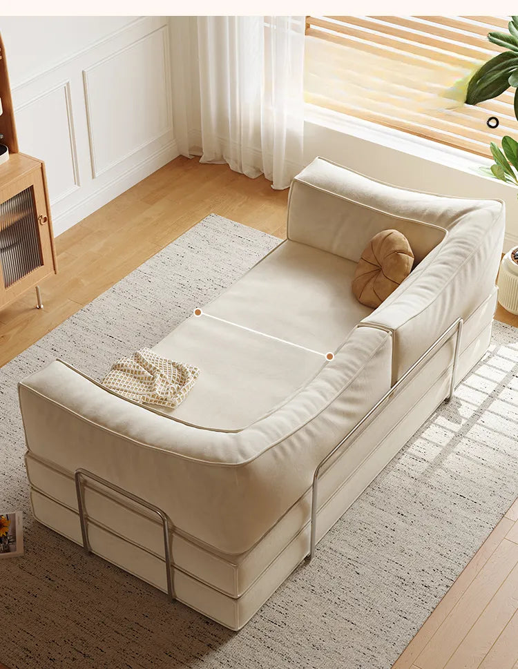 ソファー ベージュ エアレザー ダウン ステンレス シリコンフィル fmgj-3294