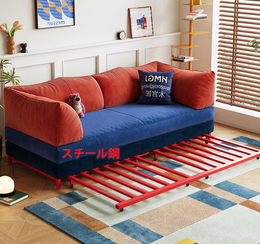 ソファ リビングソファベッド コーデュロイ生地でおしゃれなカウチ