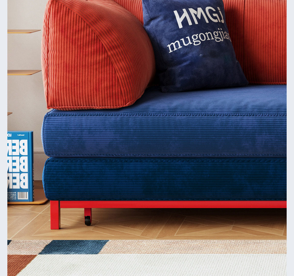 ソファ リビングソファベッド コーデュロイ生地でおしゃれなカウチ