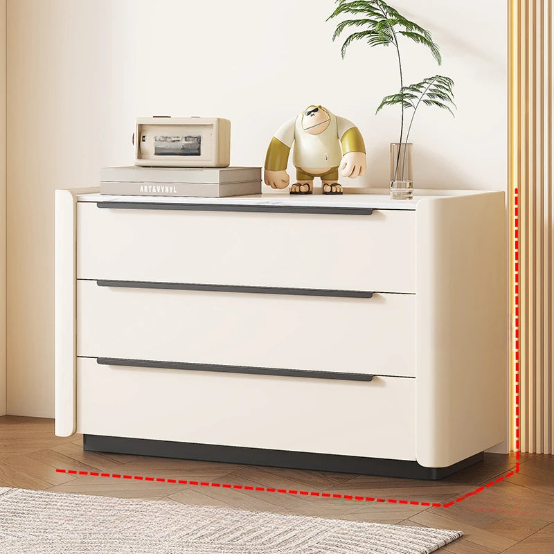 スタイリッシュなキャビネット・チェスト - PUレザー仕上げ、収納力