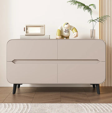 スタイリッシュなパイン材のPUレザー製キャビネット - モダンインテリアにぴったりな収納家具 fmxjs-5349