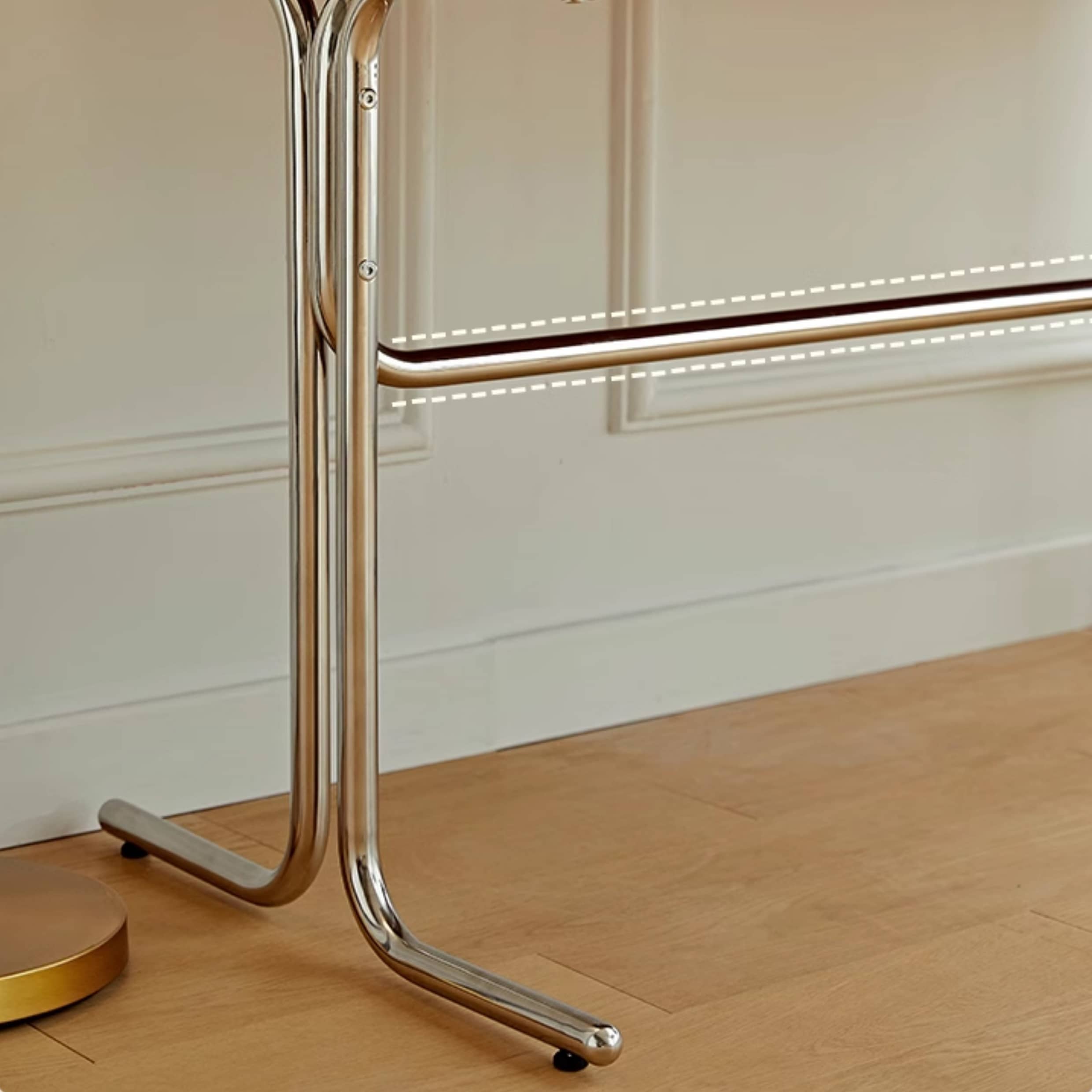 デスクテーブル単品 ステンレス製脚 引き出し付き fmy-1145