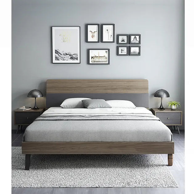 ベッド ブラウン/グレー 無垢材 パイン foyhc-3386