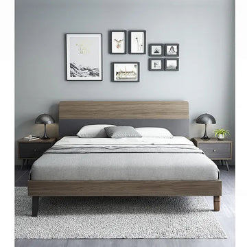 ベッド ブラウン/グレー 無垢材 パイン foyhc-3386