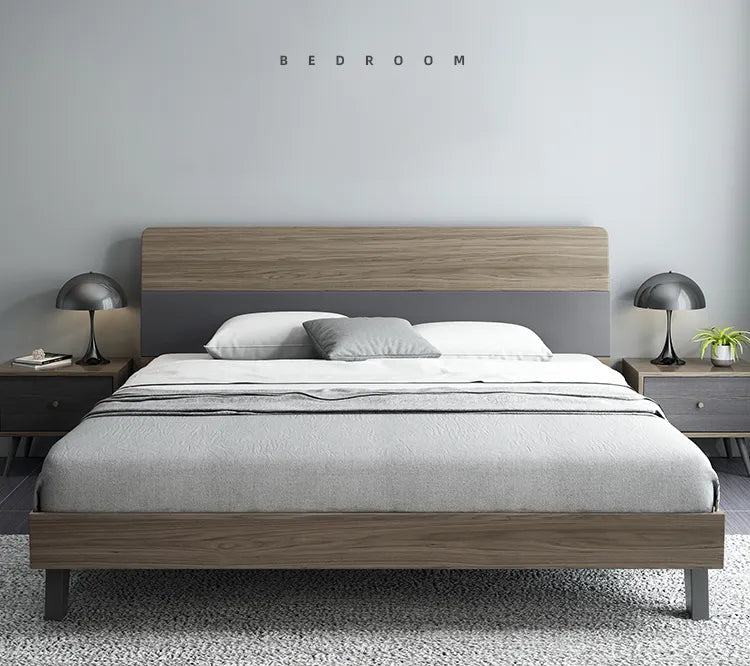 ベッド ブラウン/グレー 無垢材 パイン foyhc-3386