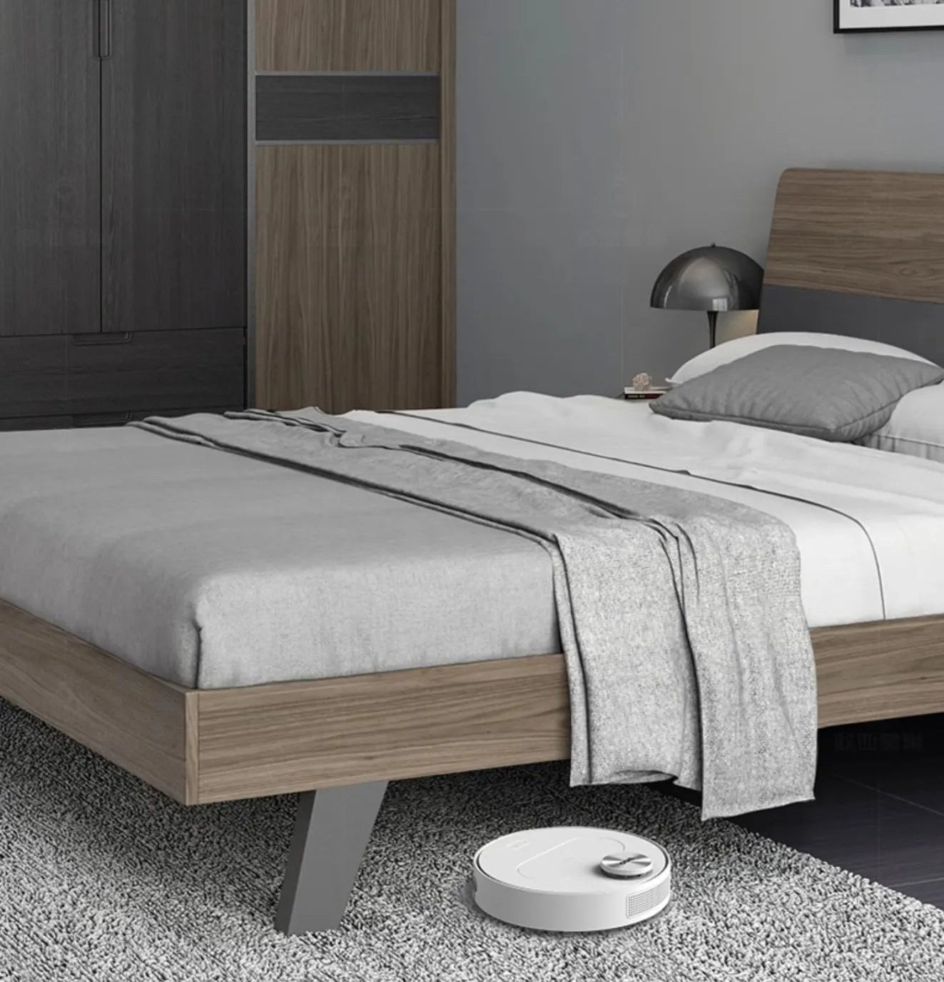 ベッド ブラウン/グレー 無垢材 パイン foyhc-3386