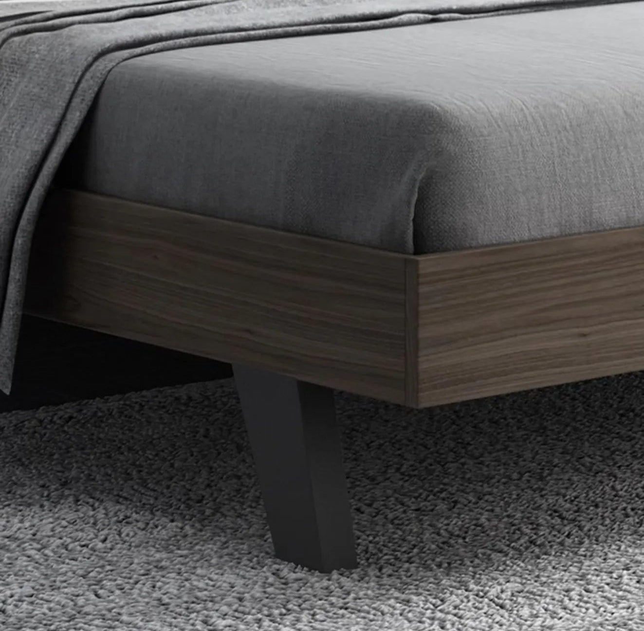 ベッド ブラウン/グレー 無垢材 パイン foyhc-3386