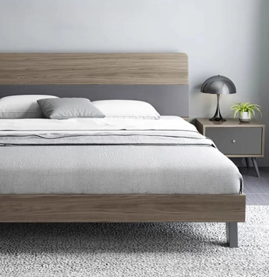 ベッド ブラウン/グレー 無垢材 パイン foyhc-3386