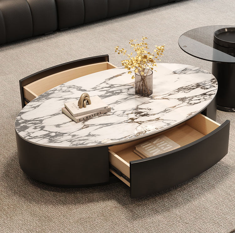 リビングテーブル 半円ローテーブル コーヒーテーブル 大理石調