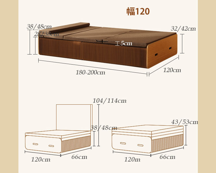 伸縮自由な折りたたみベッド＆ソファ＆椅子 3way多機能家具fsbz-5890