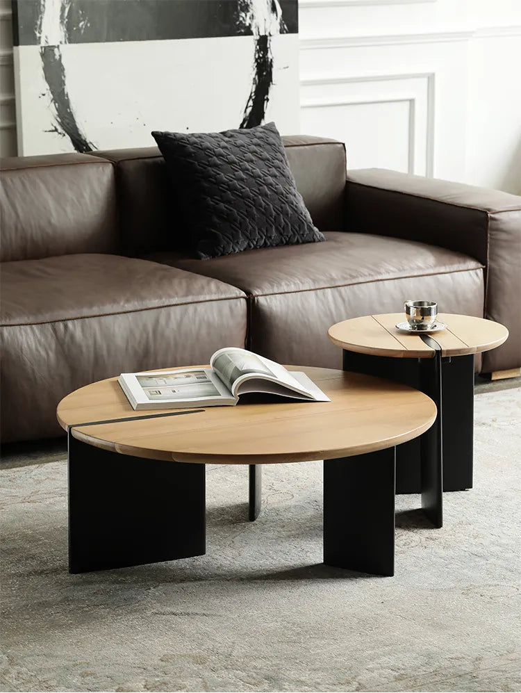 センターテーブル ナチュラル ライトブラウン ブラック オーク fsz-3302