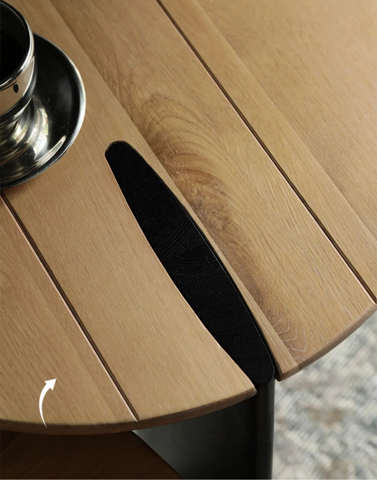 センターテーブル ナチュラル ライトブラウン ブラック オーク fsz-3302