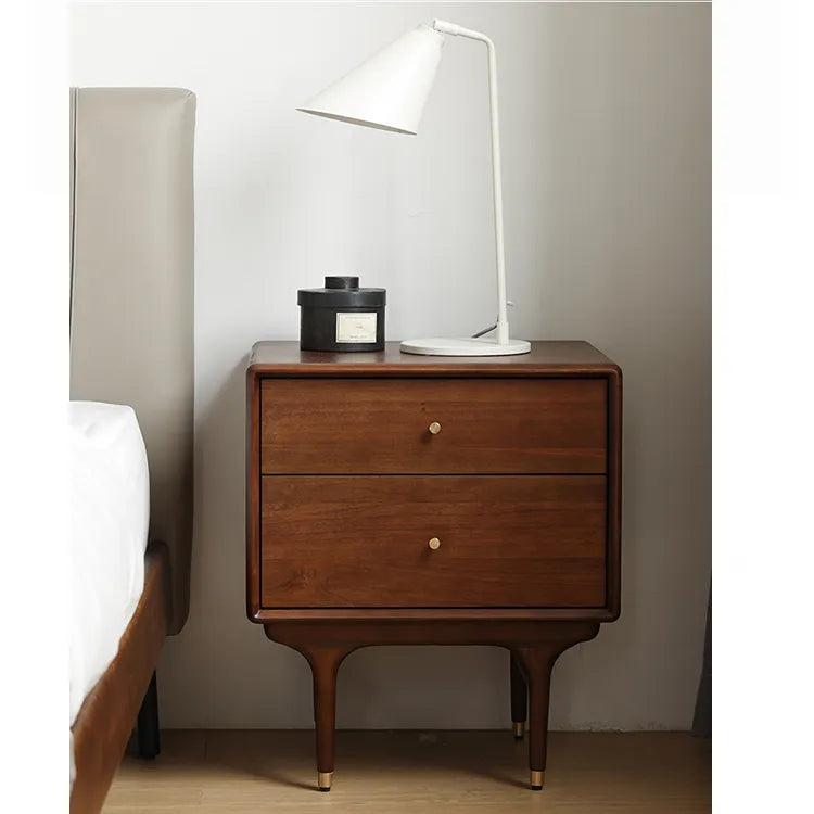 ナイトテーブル ライトブラウン ブラウン ブラック 無垢材 fsz-3305