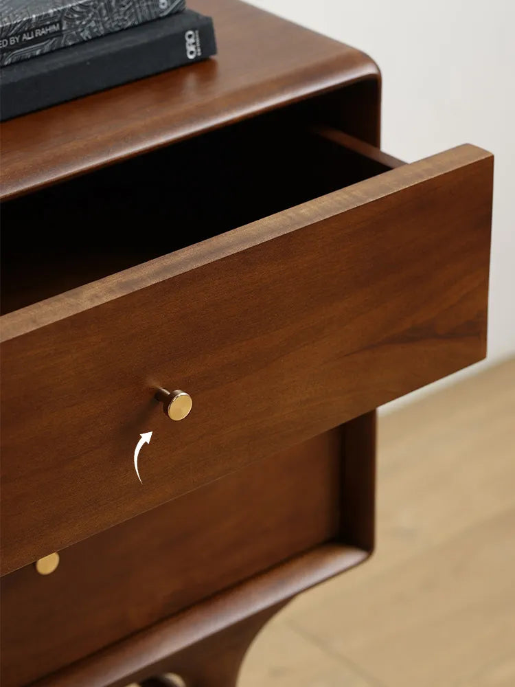 ナイトテーブル ライトブラウン ブラウン ブラック 無垢材 fsz-3305