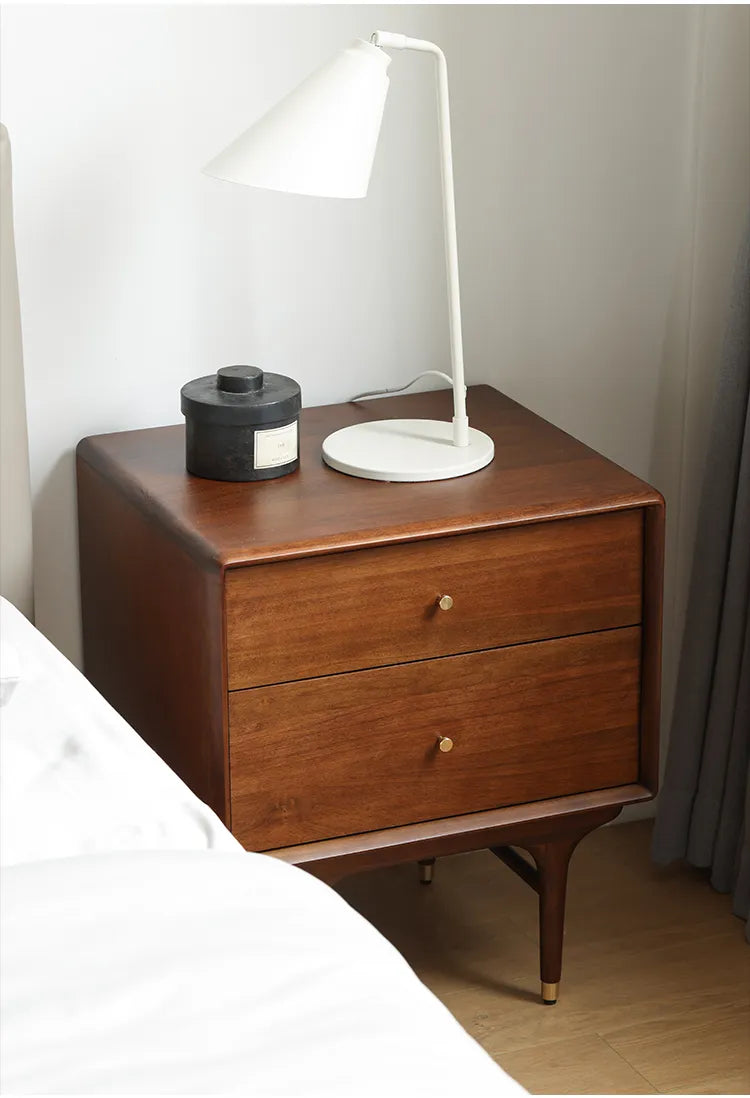 ナイトテーブル ライトブラウン ブラウン ブラック 無垢材 fsz-3305