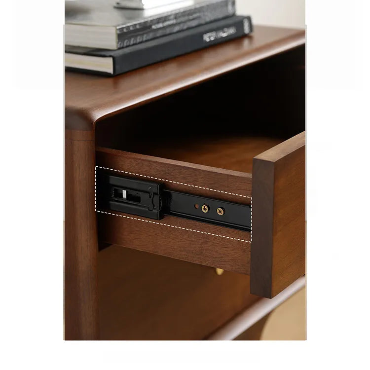 ナイトテーブル ライトブラウン ブラウン ブラック 無垢材 fsz-3305