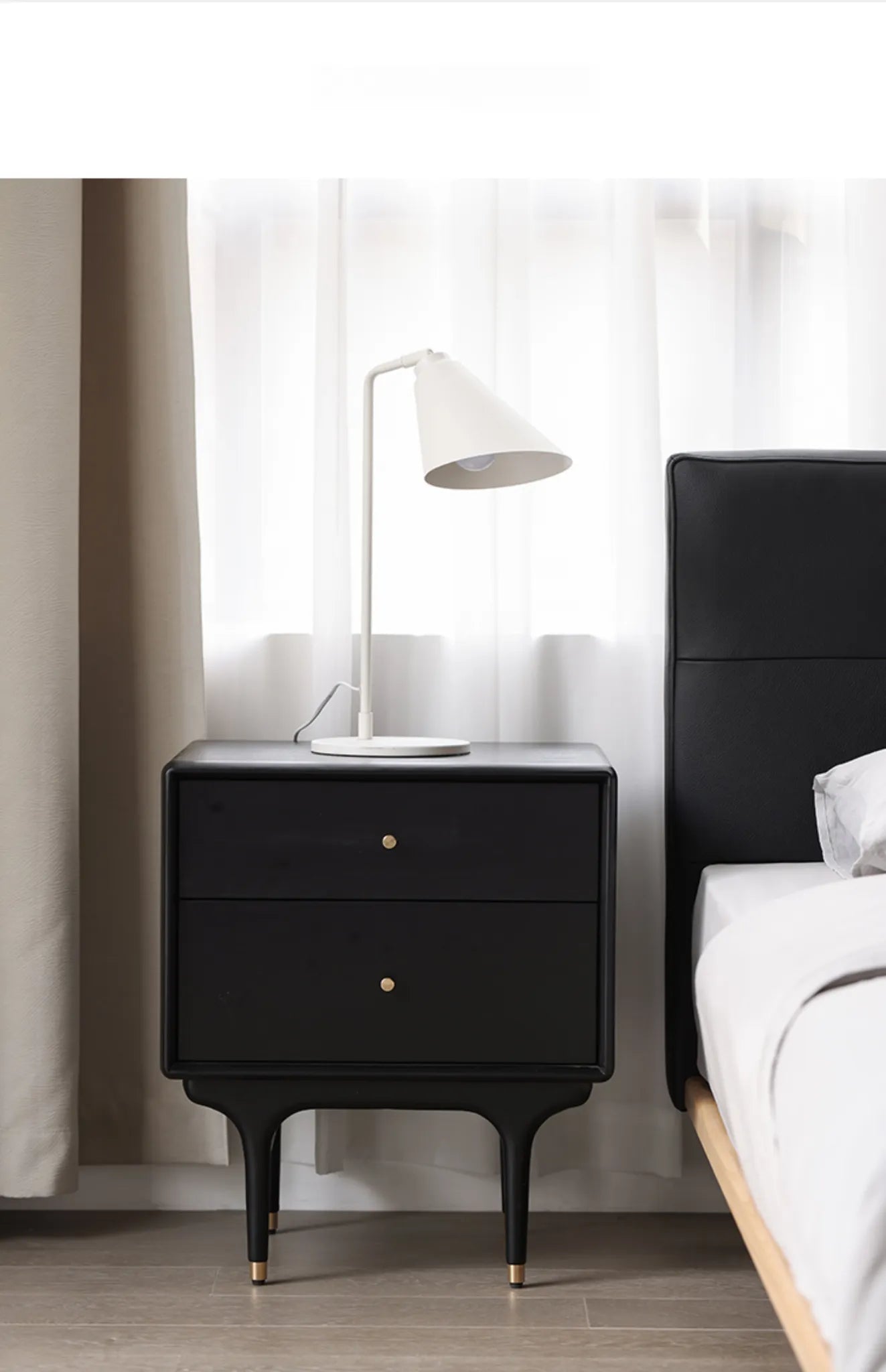 ナイトテーブル ライトブラウン ブラウン ブラック 無垢材 fsz-3305