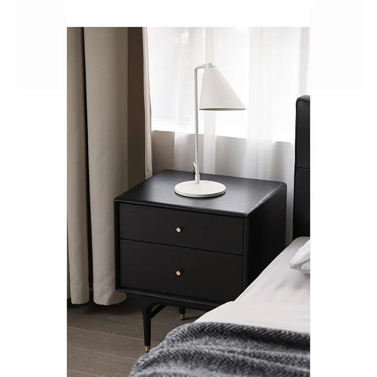 ナイトテーブル ライトブラウン ブラウン ブラック 無垢材 fsz-3305