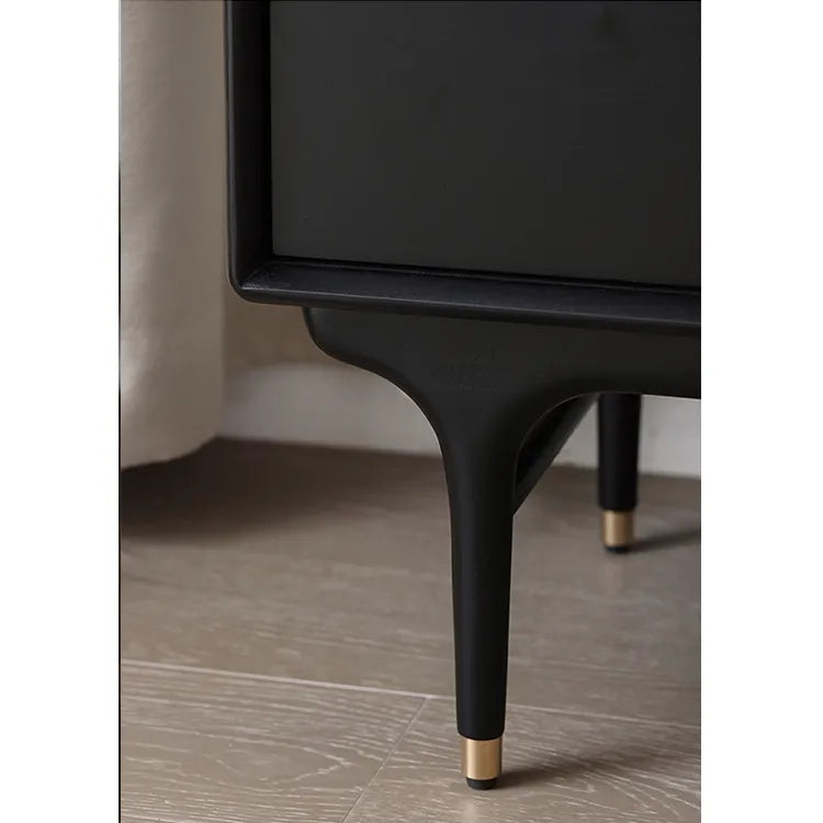 ナイトテーブル ライトブラウン ブラウン ブラック 無垢材 fsz-3305