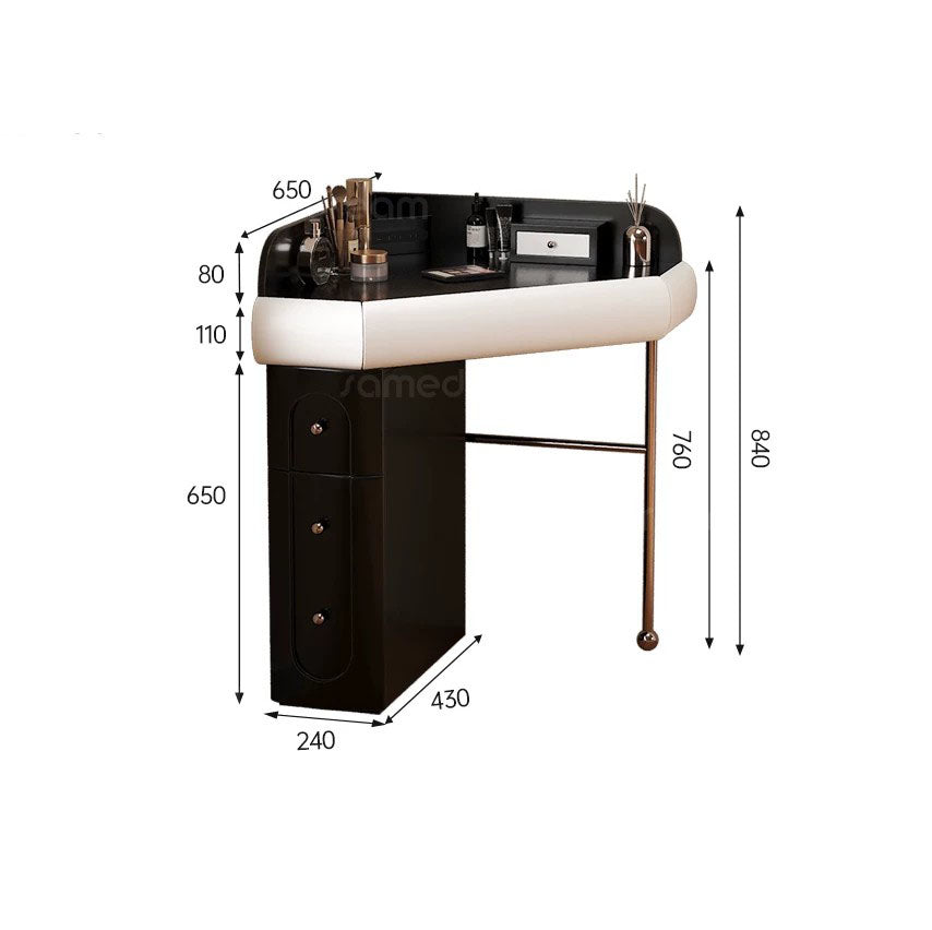 ボックスドレッサー 玄関収納 ドレッサー 収納 三面鏡付き カラフル木製メイクボックス