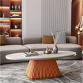 モダンセラミックセンターテーブル｜合成皮革ベース・エレガントデザイン・リビングルームに最適【送料無料】 fxmj-3057