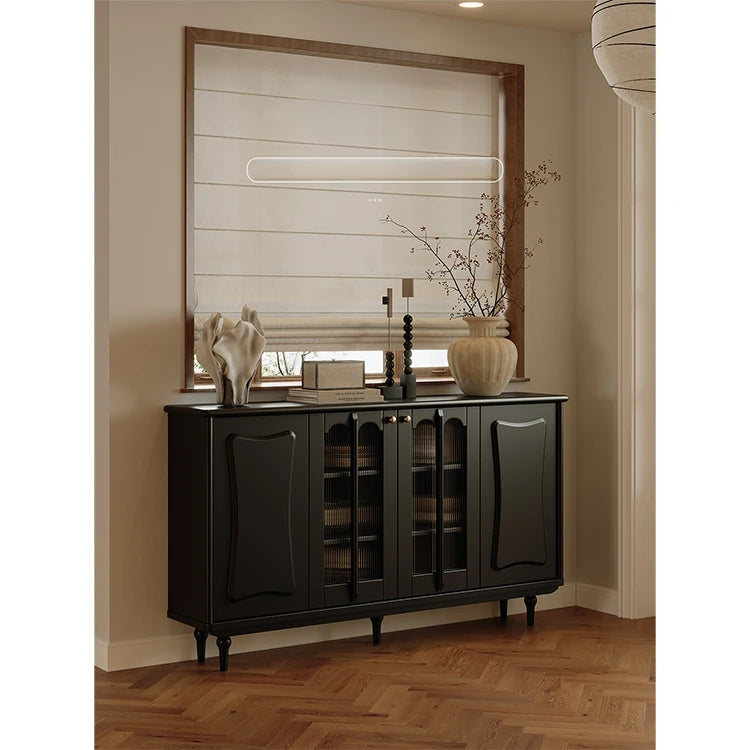 スタイリッシュな無垢材＆銅製キャビネット - シンプルで高級感溢れるアクリルデザイン fymj-4848