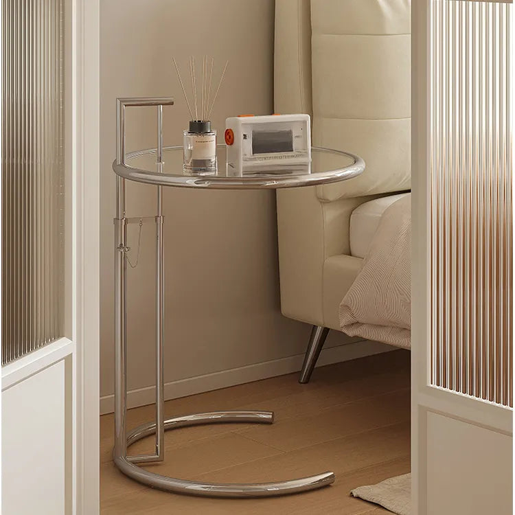 センターテーブル ライトブラウン クリア ライトグレー 強化ガラス ステンレス fzx-3265